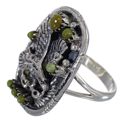 Authentic Sterling Silver Turquoise Eagle Ring Size 6-1/2 RX80556